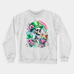 "Lucky Latte" St. Patrick's Day Skeleton Crewneck Sweatshirt